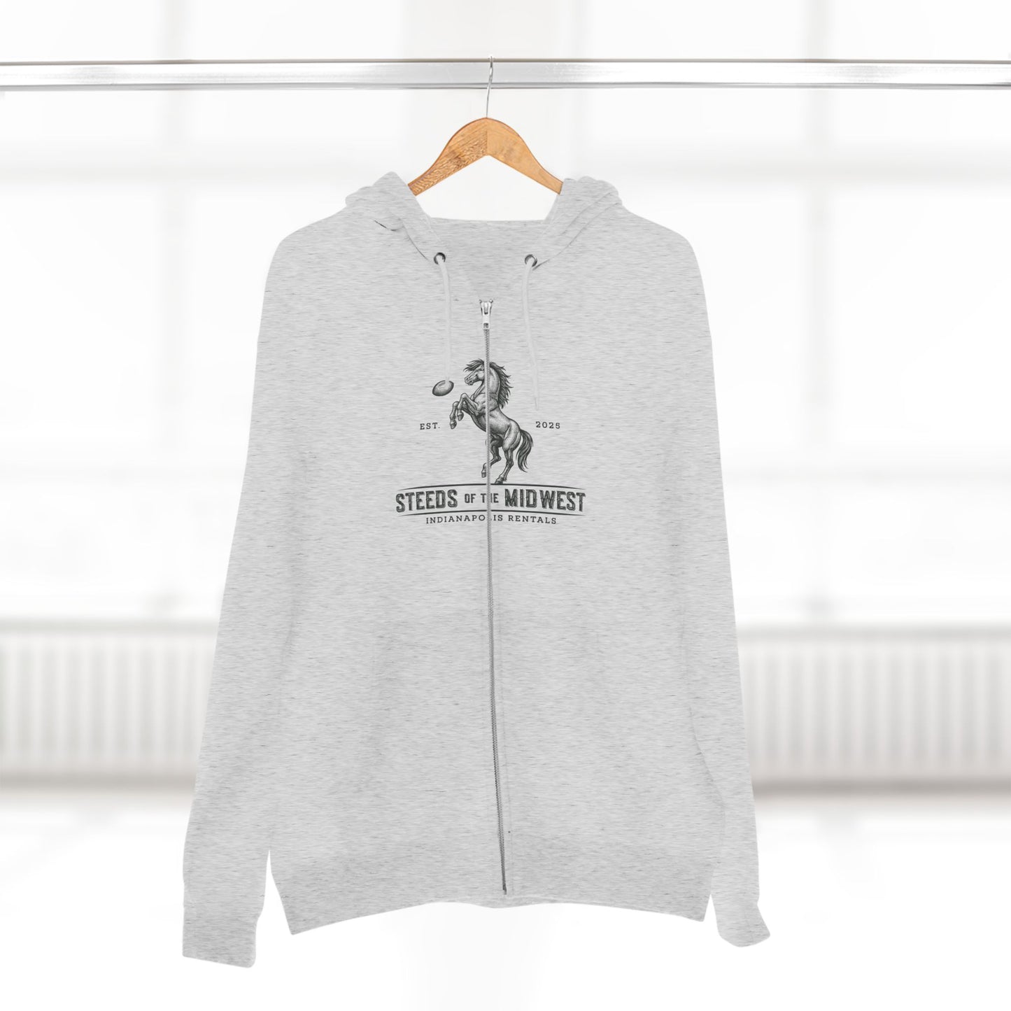 Vintage Steeds of the Midwest Unisex Zip Hoodie, Casual Wear, Gift for Horse Lovers, Fall Fashion, Warm Layer