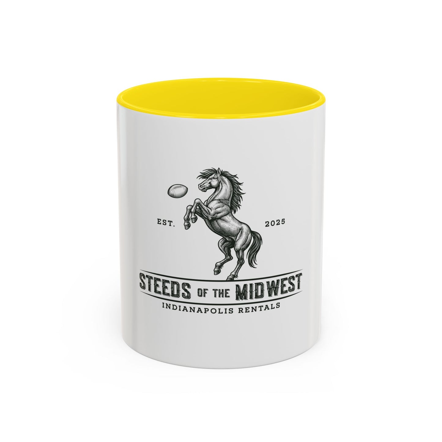 Steeds of the Midwest Horse Coffee Mug, Equestrian Gift, Unique Coffee Cup, Animal Lover Mug, Black Handle Ceramic Mug, Home Barista Gift