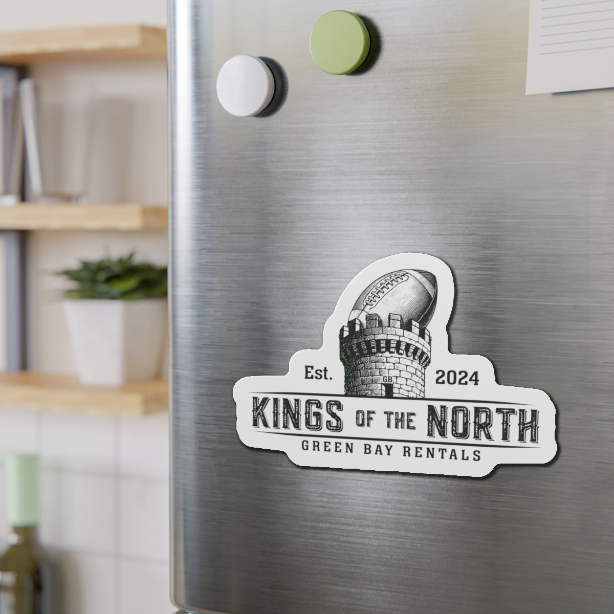 Kings of the North Die-Cut Magnets - Green Bay Rentals - Perfect for Football Fans!