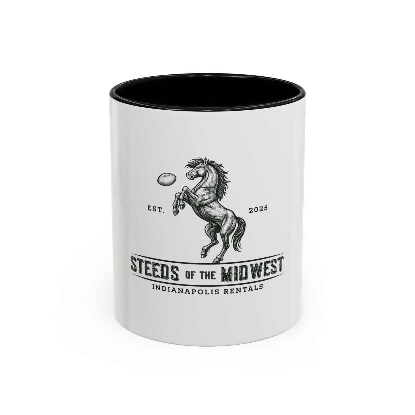 Steeds of the Midwest Horse Coffee Mug, Equestrian Gift, Unique Coffee Cup, Animal Lover Mug, Black Handle Ceramic Mug, Home Barista Gift