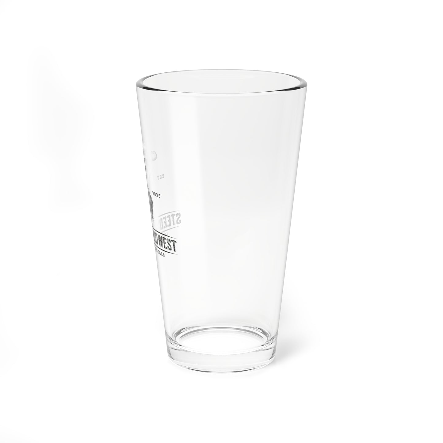 Steeds of the Midwest Mixing Glass - 16oz Perfect for Cocktails, Beer, Gifts for Horse Lovers, Home Bar Decor, Unique Drinking Glass