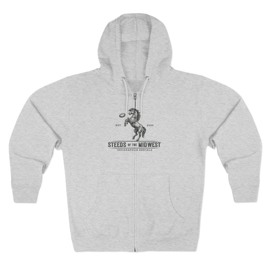 Vintage Steeds of the Midwest Unisex Zip Hoodie, Casual Wear, Gift for Horse Lovers, Fall Fashion, Warm Layer