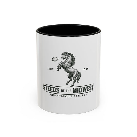 Steeds of the Midwest Horse Coffee Mug, Equestrian Gift, Unique Coffee Cup, Animal Lover Mug, Black Handle Ceramic Mug, Home Barista Gift