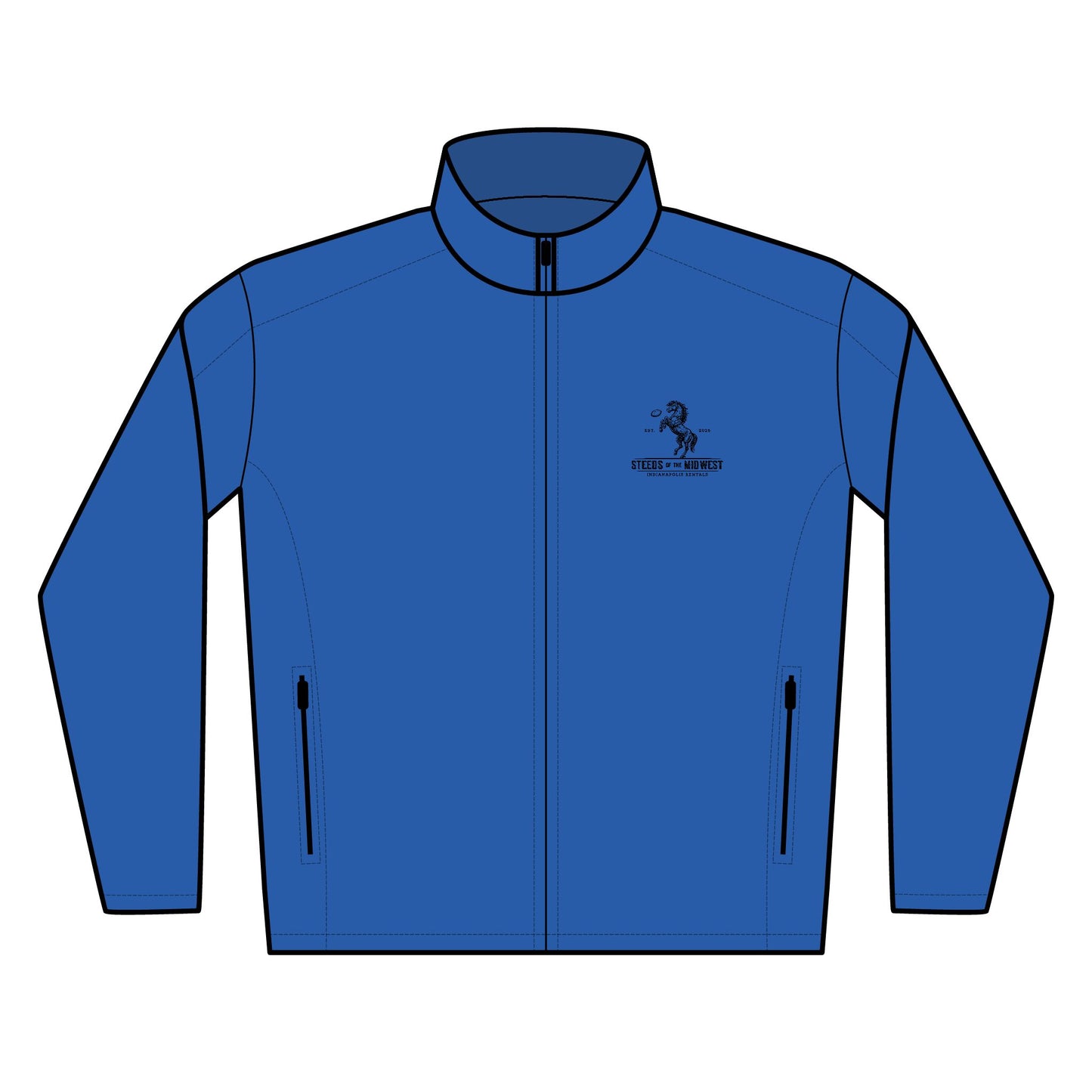 Embroidered Soft Shell Jacket — Steeds of the Midwest - Men's Lightweight Windproof Coat with Logo